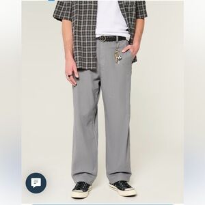 Hollister Linen-Blend Flex Waist Baggy Pants